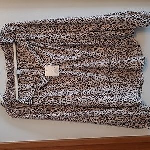 A New Day Animal Print Blouse Size Medium